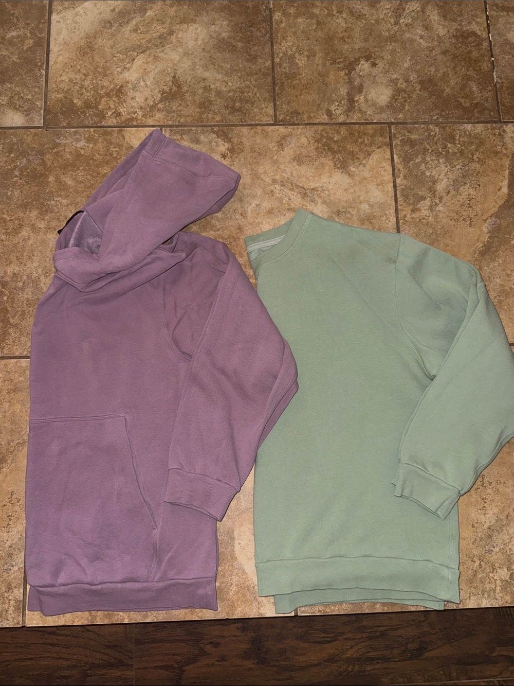 lululemon Purple Hoodie & Sage Crewneck Sweater bundle